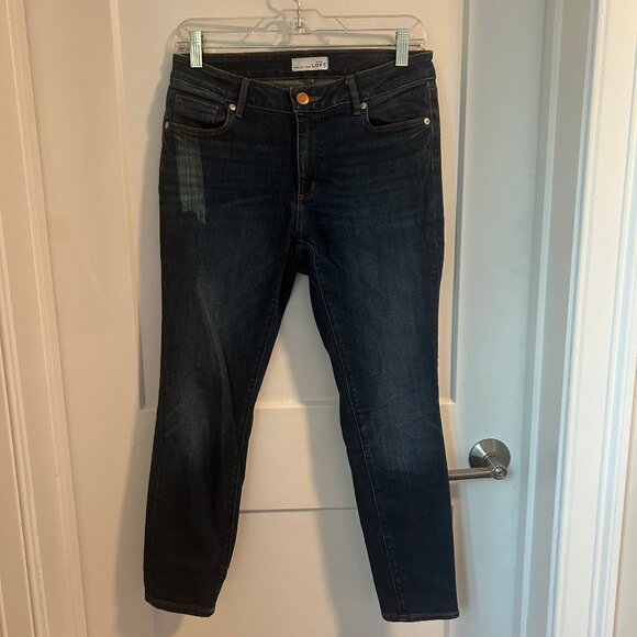 Loft; 28/6 P; Curvy skinny ankle dark wash denim jeans - Picture 1 of 2